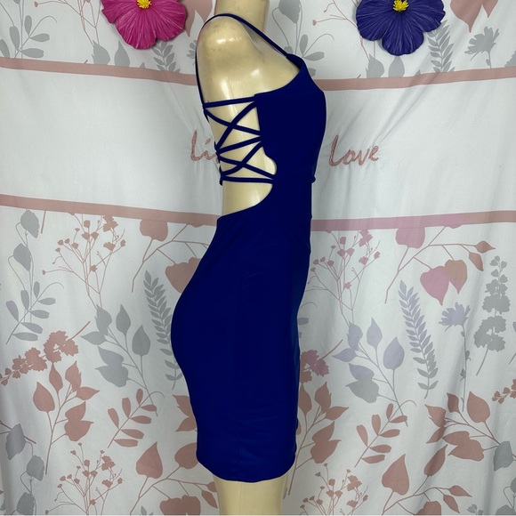 MACY'S MORGAN & CO. ELECTRIC BLUE SHORT DRESS SIZE 1 - Picture 2 of 8